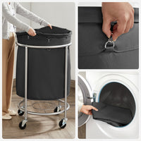 Thumbnail for Laundry Basket with Wheels, Black