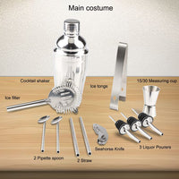 Thumbnail for Steel Shaker Cocktail Bar Set Kit with 13 Pieces Bar Utensils