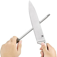Thumbnail for Kitchen Knife Block Set 8 Stainless Steel Knives with Wooden Color Handle (Silver color)