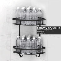 Thumbnail for 2 Pack Aluminum Adhesive Shower Caddy Corner Shelf Storage Rack for Bathroom