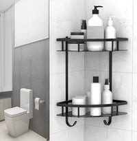 Thumbnail for 2 Pack Aluminum Adhesive Shower Caddy Corner Shelf Storage Rack for Bathroom