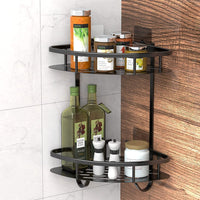 Thumbnail for 2 Pack Aluminum Adhesive Shower Caddy Corner Shelf Storage Rack for Bathroom