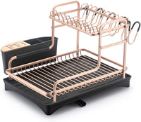 Thumbnail for Aluminum Dish Drying Rack with Removable Cutlery Holder and Cup Holder