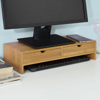 Thumbnail for Bamboo Monitor Stand Desk Organizer with 2 Drawers