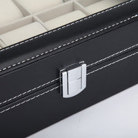 Thumbnail for Black PU Leather Watch Organizer Display Storage Box Cases for Men & Women (10 slots)