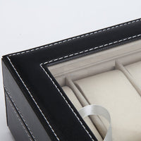 Thumbnail for Black PU Leather Watch Organizer Display Storage Box Cases for Men & Women (10 slots)