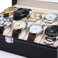 Thumbnail for Black PU Leather Watch Organizer Display Storage Box Cases for Men & Women (10 slots)