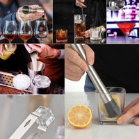 Thumbnail for Cocktail Shaker Set Bartender Kit with Bamboo frame and 12 Pieces Stainless Steel Bar Tool Set