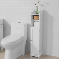 Thumbnail for Toilet Paper Holder with Storage, Freestanding Cabinet, Toilet Brush Holder and Toilet Paper Dispenser 20x100x18 cm