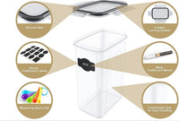 Thumbnail for 7 Pieces Plastic BPA Free Food Storage Containers for Kitchen (Black)