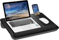 Thumbnail for Portable Laptop Desk with Device Ledge, Mouse Pad and Phone Holder for Home Office (Black, 43cm)