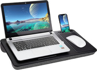Thumbnail for Portable Laptop Desk with Device Ledge, Mouse Pad and Phone Holder for Home Office (Black, 40cm)