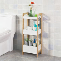 Thumbnail for 3-Tier White Storage Bathroom Shelf