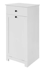Thumbnail for White Bathroom Cabinet with Laundry Basket and Drawer