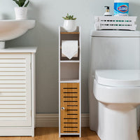 Thumbnail for Toilet Paper Roll Holder for Bathroom with roller (Bamboo, 76cm)