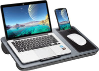 Thumbnail for Portable Laptop Desk with Device Ledge, Mouse Pad and Phone Holder for Home Office (Silver, 40cm)