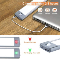 Thumbnail for 54 LED Rechargeable Under Cabinet Night Lighting for Kitchen and Bedroom (Sliver and White Light)