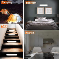 Thumbnail for 54 LED Rechargeable Under Cabinet Night Lighting for Kitchen and Bedroom (Sliver and White Light)