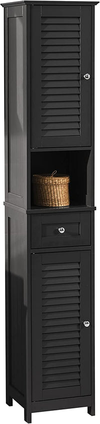 Thumbnail for Freestanding Tall Bathroom Cabinet 170 x 32 x 30 cm (Black)