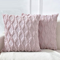 Thumbnail for 2 Pack Decorative Boho Throw Pillow Covers 45 x 45 cm (Pink)