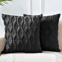 Thumbnail for 2 Pack Decorative Boho Throw Pillow Covers 45 x 45 cm (Black)