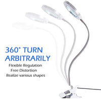 Thumbnail for Lighting LED 8X Magnifying Lamp with Metal Clamp 360° Flexible Gooseneck and USB Plug Design for Tattoo, Manicure and Reading