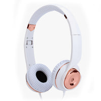 Thumbnail for White Rose Gold Holysmoke Motif On Ear Foldable Headphones