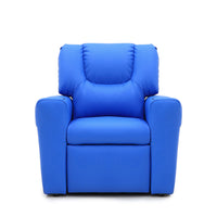 Thumbnail for Blue Kids push back recliner chair with cup holder