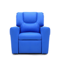 Thumbnail for Blue Kids push back recliner chair with cup holder