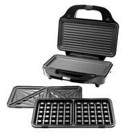 Thumbnail for Sandwich Press w/ 3 Interchangeable Plates Incl Toasties & Waffles