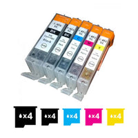 Thumbnail for Compatible Premium 20 Pack PGI-650XL CLI-651XL High Yield Inkjet Cartridges [4BK,4PBK,4C,4M,4Y] - for use in Canon Printers