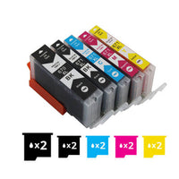 Thumbnail for Compatible Premium 10 Pack PGI-670XL, CLI-671XL High Yield Inkjet Combo [2BK,2PBK,2C,2M,2Y] - for use in Canon Printers