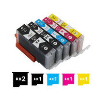 Thumbnail for Compatible Premium 6 Pack PGI-670XL, CLI-671XL Inkjet Combo [2BK,1PBK,1C,1M,1Y] - for use in Canon Printers