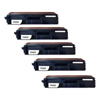 Thumbnail for Compatible Premium 5 x TN443BK High Yield Black  Toner Cartridge - for use in Brother Printers