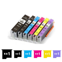 Thumbnail for Compatible 6 Pack Canon PGI-680XXL CLI-681XXL Extra High Yield Compatible Inkjet Cartridges Combo [1BK,1PBK,1C,1M,1Y,1PB] - for use in Canon Printers