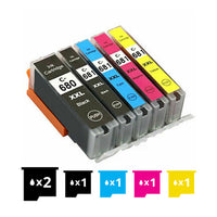 Thumbnail for Compatible 6 Pack Canon PGI680XXL CLI-681XXL Extra High Yield Inkjet Cartridges Combo [2BK,1PBK,1C,1M,1Y] - for use in Canon Printers