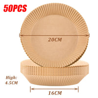 Thumbnail for 50PCS Air Fryer Disposable Paper Liner Set Non-Stick Pan Parchment Baking Paper