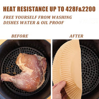 Thumbnail for 50PCS Air Fryer Disposable Paper Liner Set Non-Stick Pan Parchment Baking Paper