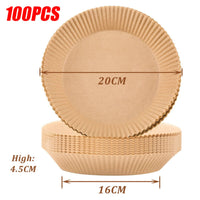 Thumbnail for 100PCS Air Fryer Disposable Paper Liner Set Non-Stick Pan Parchment Baking Paper