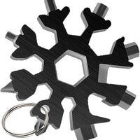 Thumbnail for 18 in 1 Multi-tool Snowflake Bottle Opener Stainless Keychain Wrench Screwdriver Black