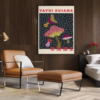 Thumbnail for Wall Art Mushroom By Yayoi Kusama Black Frame Canvas 50cmx70cm