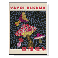 Thumbnail for Wall Art Mushroom By Yayoi Kusama Black Frame Canvas 50cmx70cm