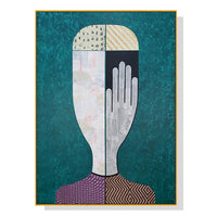 Thumbnail for Wall Art 50cmx70cm Abstract Man Gold Frame Canvas