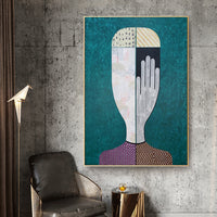 Thumbnail for Wall Art 50cmx70cm Abstract Man Gold Frame Canvas