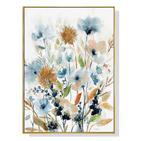 Thumbnail for Wall Art 50cmx70cm Colourful Floras Watercolour style I Gold Frame Canvas