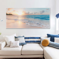 Thumbnail for Wall Art 50cmx100cm Ocean and Beach White Frame Canvas