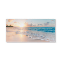 Thumbnail for Wall Art 50cmx100cm Ocean and Beach White Frame Canvas