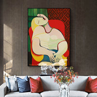 Thumbnail for Wall Art 70cmx100cm The dream by Pablo Picasso Gold Frame Canvas