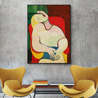 Thumbnail for Wall Art 70cmx100cm The dream by Pablo Picasso Gold Frame Canvas