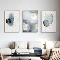 Thumbnail for Wall Art 40cmx60cm Marbled Light Grey 3 Sets Gold Frame Canvas